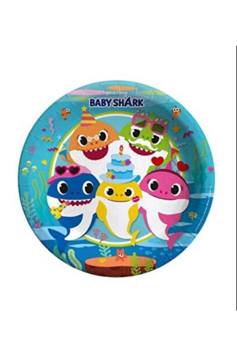 BalonEvi Baby Shark Parti Karton Tabak 23 Cm 8'li
