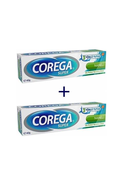 Corega Süper 3 Yönlü Tutuş Diş Protez Yapıştırıcı Krem Naneli 40 Gr - 2 Adet