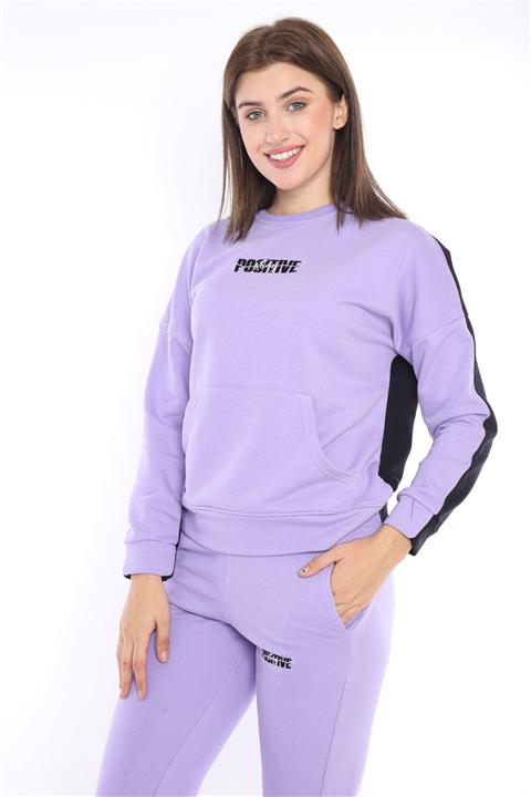 Escetic Kadın  Spor Lila Sweatshirt Takım