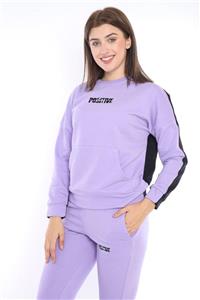 Escetic Kadın  Spor Lila Sweatshirt Takım