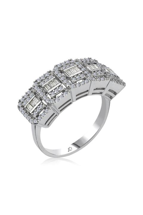 Effective Diamond Kadın Crystal Beştaş Gümüş Yüzük