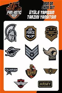 FANTASTIC Ütü Ile Yapışan Dokuma Arma Seti Patch Yama Army, Asker, Rütbe Modeli