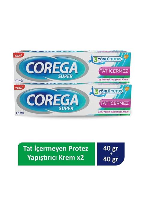 Corega Tat Içermez Diş Protez Yapıştırıcı Krem 40 gr X 2