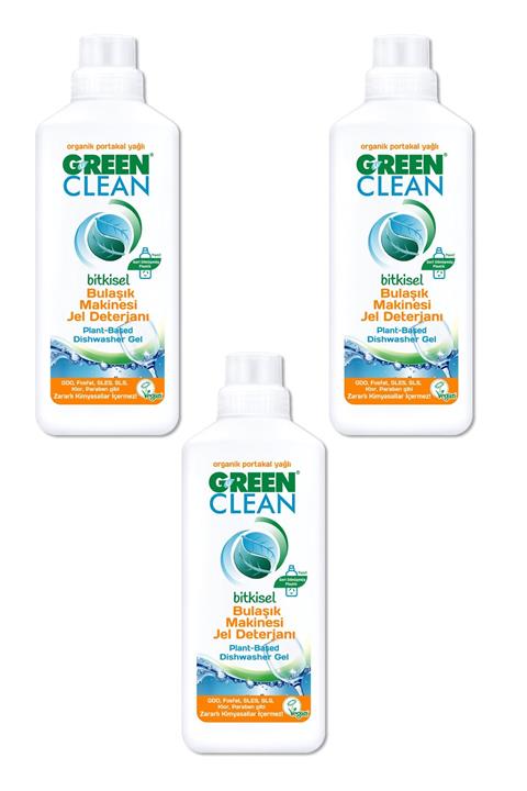 Green Clean Portakal Yağlı Jel Bulaşık Makinesi Deterjanı 1000 ml  3'lü Paket