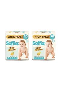 Soffio 4 Numara 90x2=180 Adet 8-18 Kg Bebek Bezi Mega Avantaj Dev Fırsat Paketi