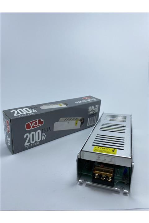 YCL 200w Slim Kasa Iç Mekan Led Trafosu 16.7a 12v Ylt-s 1200