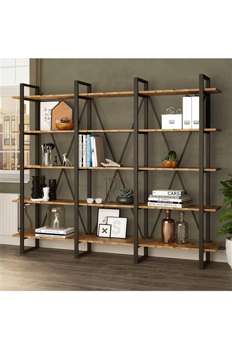 Yurudesign Ml4 5 Raflı Iron Metal Kitaplık 220cm*34cm*180cm