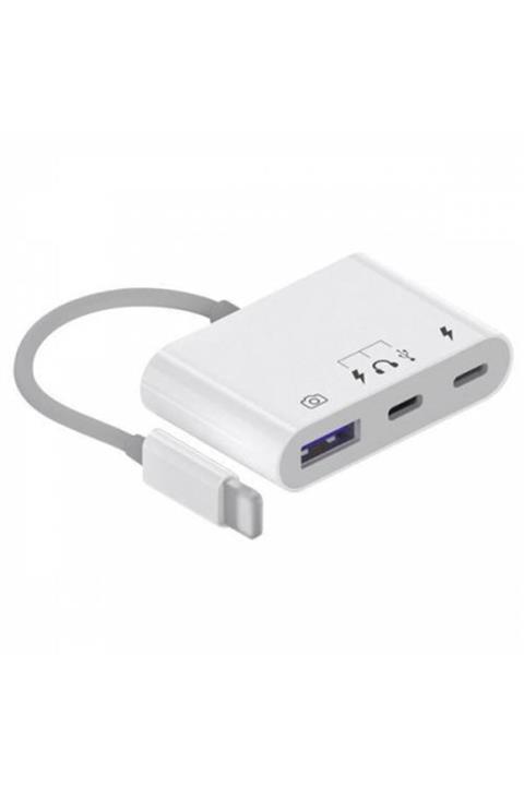 Polhammobile Polham Ipad Ve Iphone Için Lightning Usb Okuyucu, Type C Şarj Ve Kulaklık Dönüştürücü Kablosu