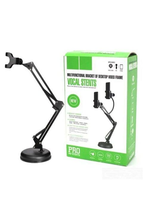 asua Siyah Standlı Masa Üstü Metal Gövde Telefon Tutucu Vocal Stents