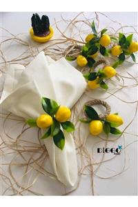 Karamelhome Limon Salkım 6'lı Peçete Halkası Yüzüğü