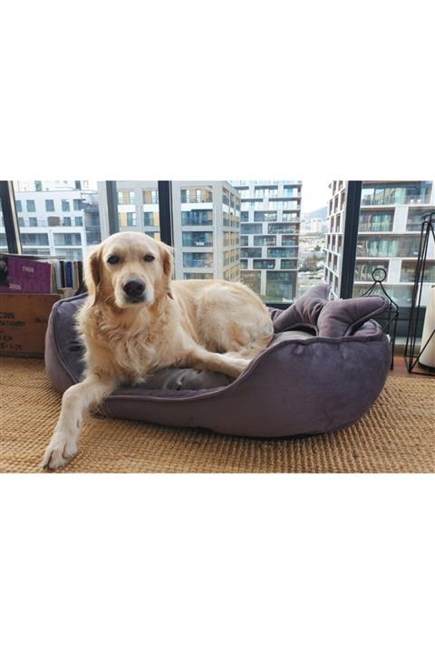 Patili Evler Kemik Yastıklı Köpek Yatağı 70x90 Cm Large Silinebilir Tüy Toplamaz Tırmalamaya Dayanıklı