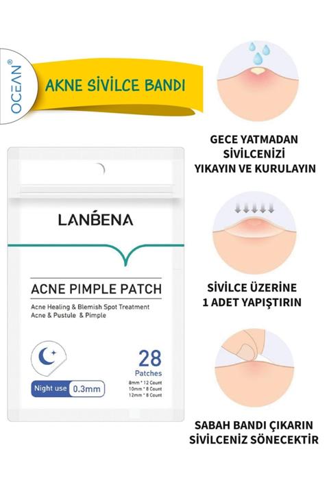 Ocean Lanbena Akne Sivilce Bandı Gece