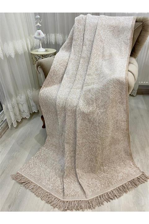 Özlü Home Bej Pamuklu Çekyat Örtüsü