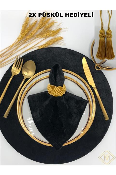 miraç tekstil Peçete Yüzük Halkası Hasır 6'lı Set Gold