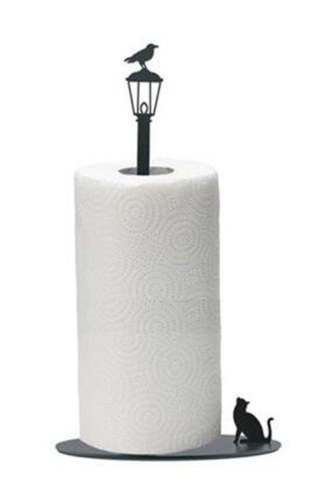 Tualle Kedi Kuş Metal Kagıt Havluluk