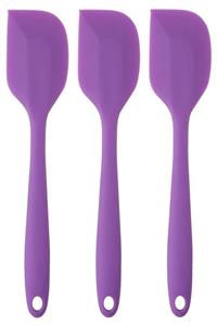 ZUZU MADE Büyük Boy Yanmaz Yapışmaz Mor Silikon Yassı Spatula Seti 3 Adet - Spatula Yassı 3'lü Set Silikon Mor