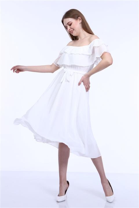 ADASTYLE Kadın Beyaz Elbise