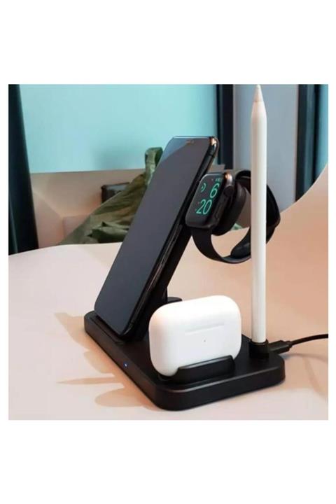 MARSTEC 4 In 1 Kablosuz Hızlı Şarj Istasyonu Standı Iphone Samsung