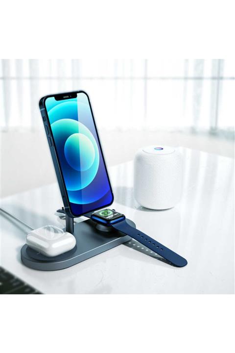 Fogy Apple Iphone 13 Pro Max Uyumlu 3 In 1 Kablosuz Şarj Standı