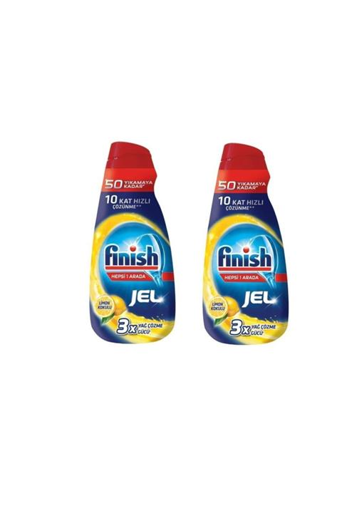 Finish Konsantre Jel 1000 ml Limon Bulaşık Makinesi Deterjanı 2 Adet x 1000 ml