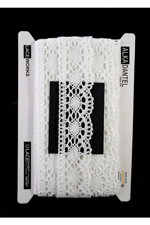 ALKA DANTEL Beyaz Pamuk Kopanaki 10 m