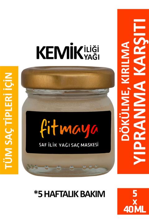 Fitmaya Kemik Iliği Saç Maskesi 5li Set, Yıpranmış - Yanmış - Dökülen Saçlar Için Onarıcı Maske