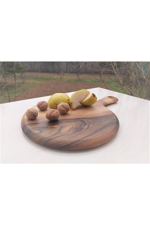 Timber Ahşap Ceviz Doğal Ahşap Servis Sunum Hamur Açma Steak Ve Kesme Tahtası 27x40x2