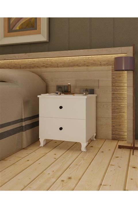 4A GROUPS - Ece Iki Çekmeceli Komodin Beyaz Renk