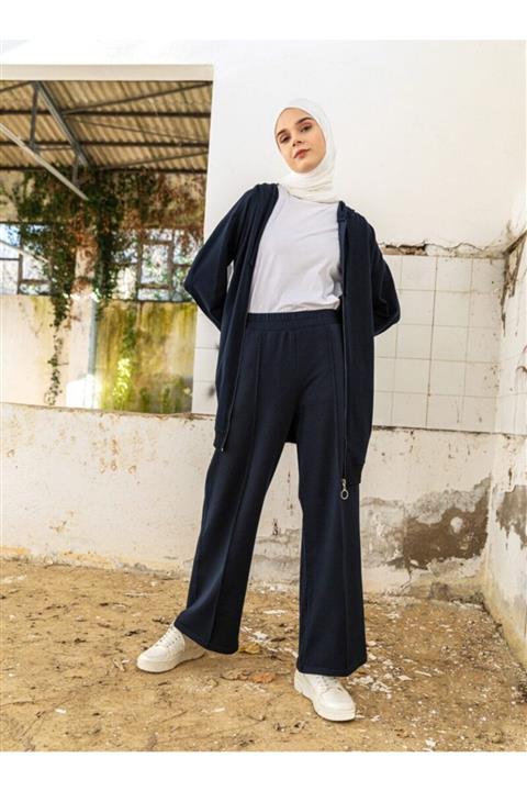 Refka Geniş Paça Eşofman Altı  Lacivert