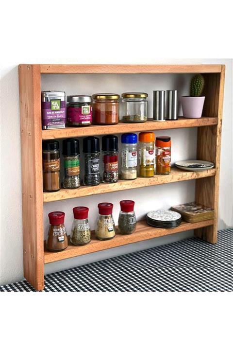 Teknik Ahşap Dekoratif Baharatlık / Mutfak Rafı