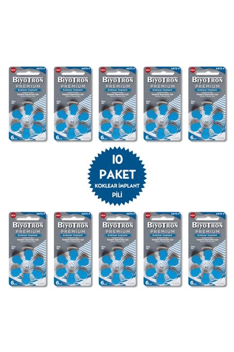 BİYOTRON Premium A675p Koklear Implant Pili 6x10 (60 ADET)