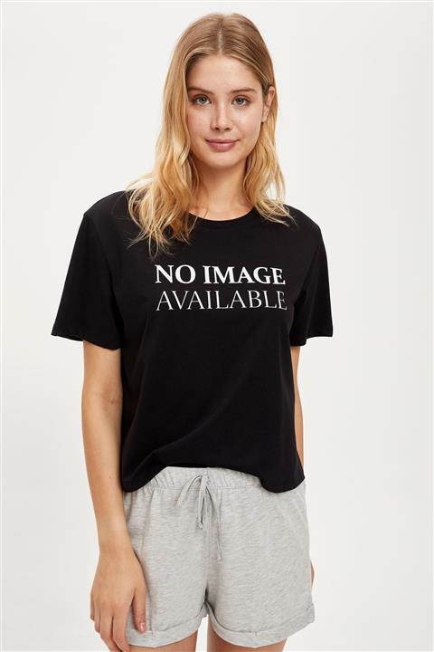 DeFacto Fall In Love Regular Fit Slogan Baskılı Örme Üst