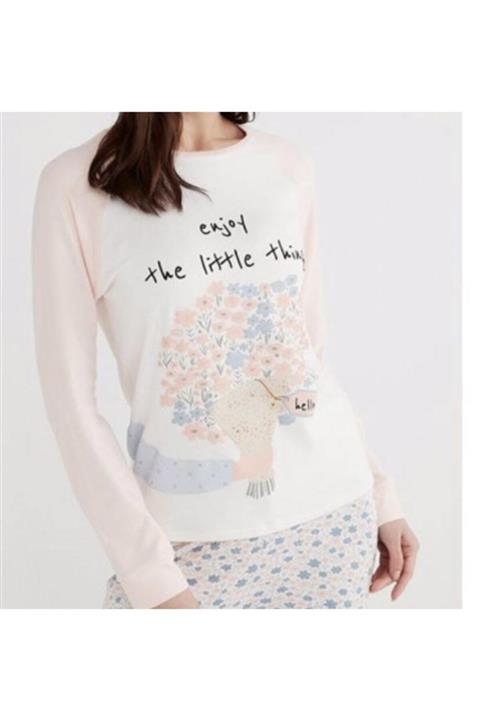 Helios Kadın Pudra Termal Pijama Üstü