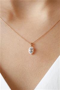 Cenova Kuyumculuk Pırlanta Aquamarin Taşlı Kolye 0,13 Ct - 0,39 Ct