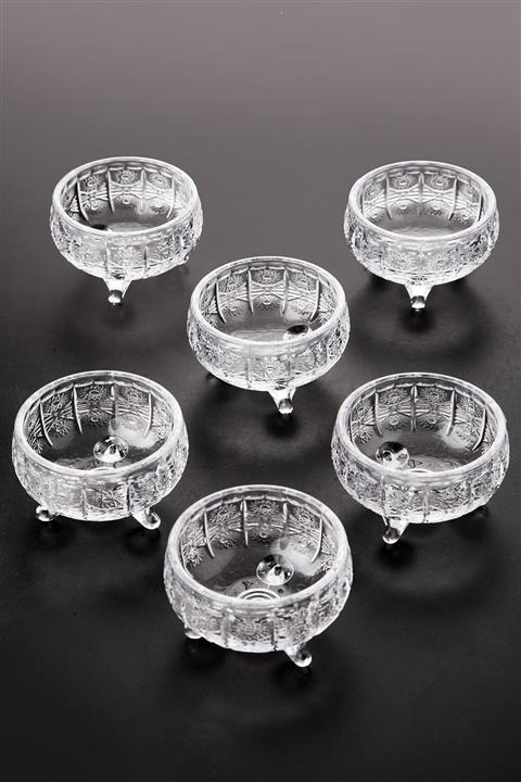 Queen’s Kitchen 6 Adet Kristal Cam 3 Ayaklı Lüx Lokumluk-çerezlik