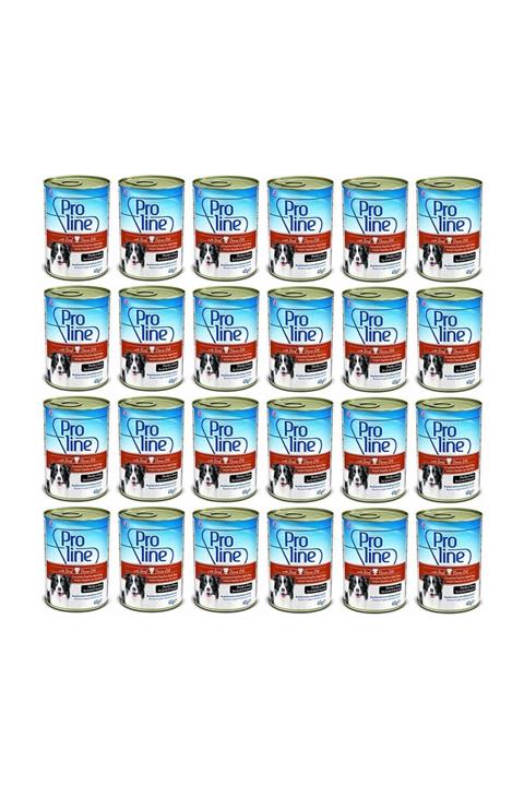 Pro Line Biftekli Et Parçacıklı Köpek Konservesi 415 gr x 24 Adet