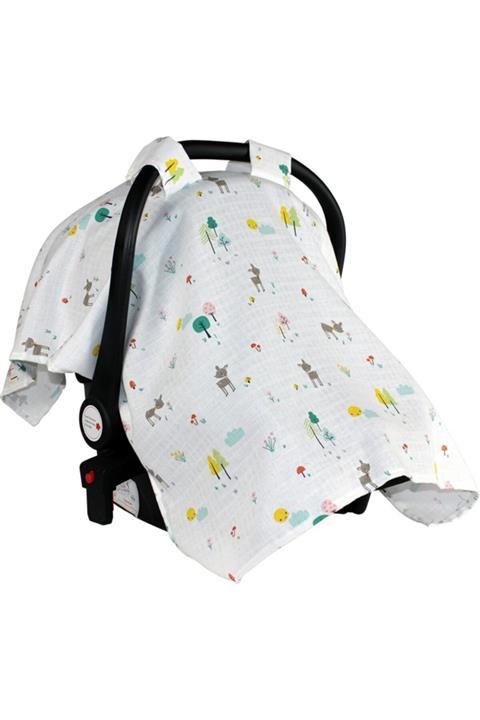 Molmini Müslin Puset Örtüsü - Geyik Desenli