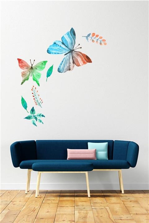1001dijital Renkli Kelebekler Duvar Sticker 115x70cm