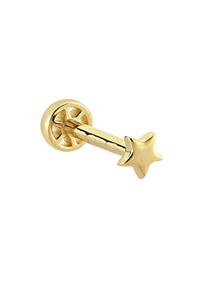 Dianora Piercing Yıldız Altın Tragus Piercing Küpe