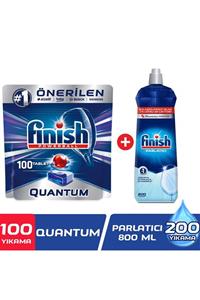 Finish Quantum 100 Tablet Bulaşık Makinesi Deterjanı + Finish Bulaşık Makinesi Parlatıcı 800 ml