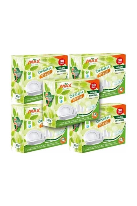 MaxGreenClean 5'li Set  Bitkisel Bulaşık Makinesi Tableti 150 Tablet