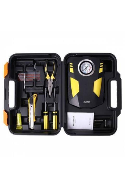 Asaf Eticaret Polham Oto Lastik Şişirme Pompası Ve Lastik Tamir Takımı Taşınabilir Oto Hava Pompası Kompresör