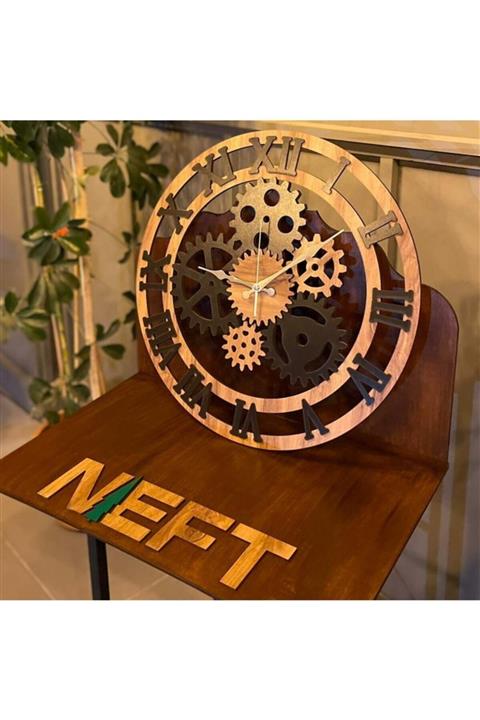 NEF Özel Tasarım Roma Rakamlı Çark Duvar Saati