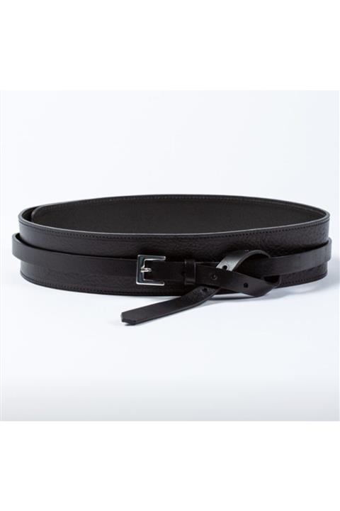 Kemerix Kadın Siyah Sarmal Kemer