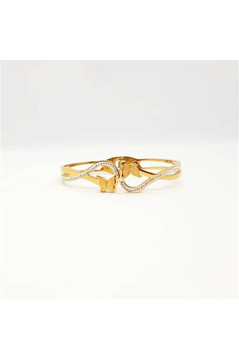 Kendine Yakışanı Tak Kemer Detaylı Kelebekli Çelik Kelepçe Bileklik