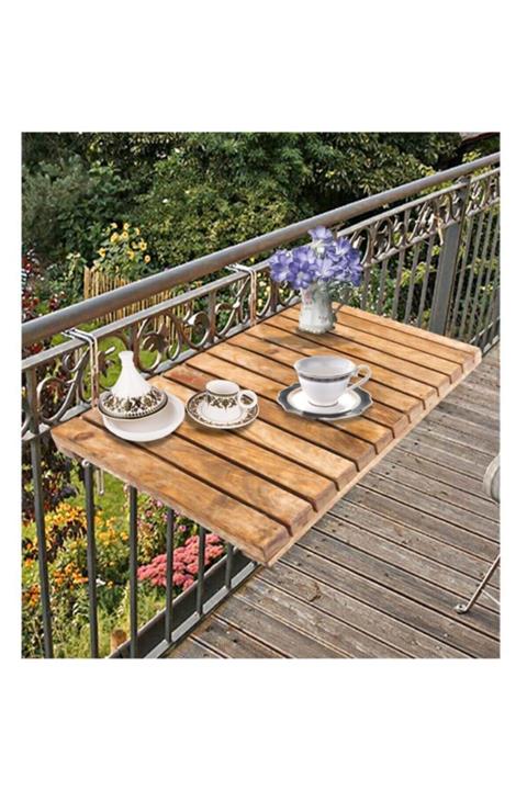 Retodesign Ahşap Katlanır Balkon Masası