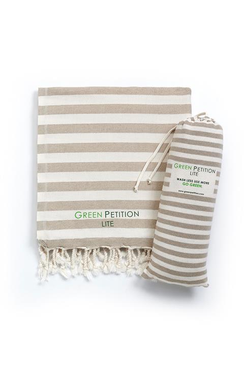 Green Petition Organik Pamuk Mare Peştamal 90x170cm Püsküllü Sand Beige