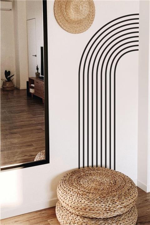 Piksel Grafik Yarım Kemer Dekoratif Duvar Stickerı