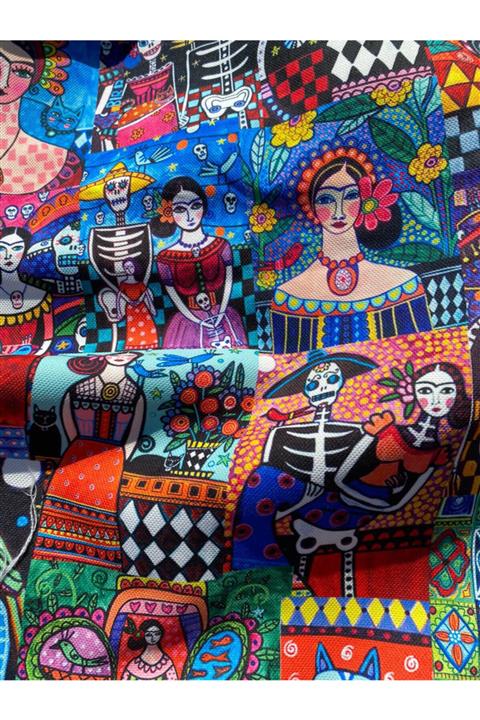 favor kumaş Meksika Pacthwork Desenli Dijital Baskılı Kumaş Fvr-1203