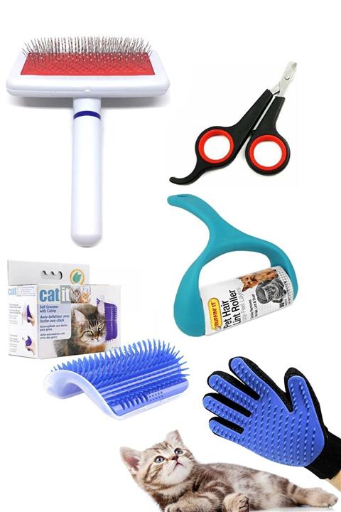 AST GROSS PET 5 Parça Kedi Bakım Seti